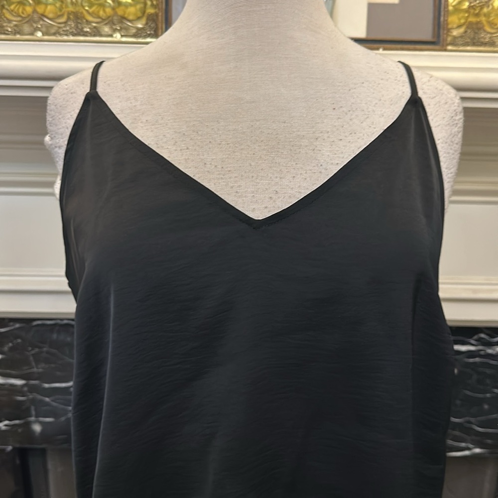 “A new day” Elegant Black silky Women's camisole Top - Picture 2 of 6